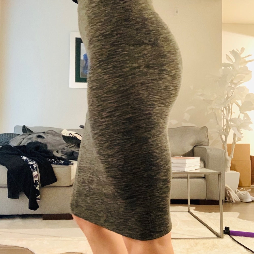 High waisted sweater skirt